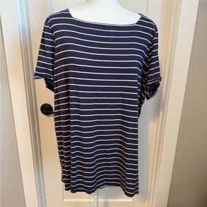 Lane Bryant Blue and White Striped Tee